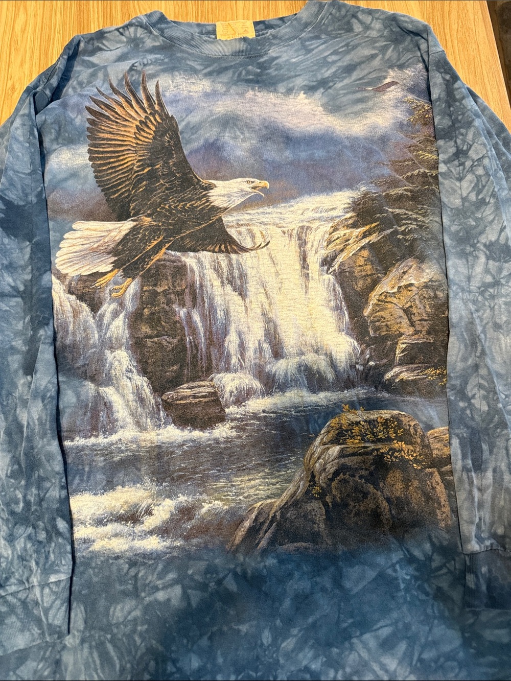 The Mountain Blue Eagle Waterfall Tie-Dye Long Sleeve Shirt